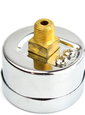 真空负压压力表Y-40Z -0.1MPa 1分银白色气压表外壳铁镀铬