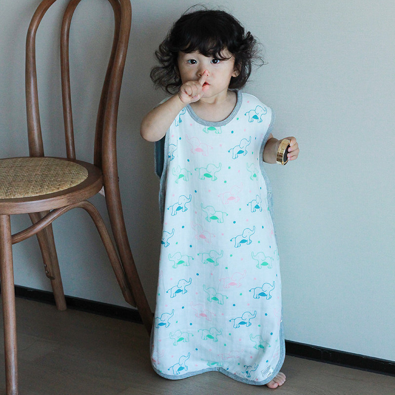 八层背心睡袋!宝宝春秋竹棉八层纱布背心睡袋儿童防踢被婴儿睡袋