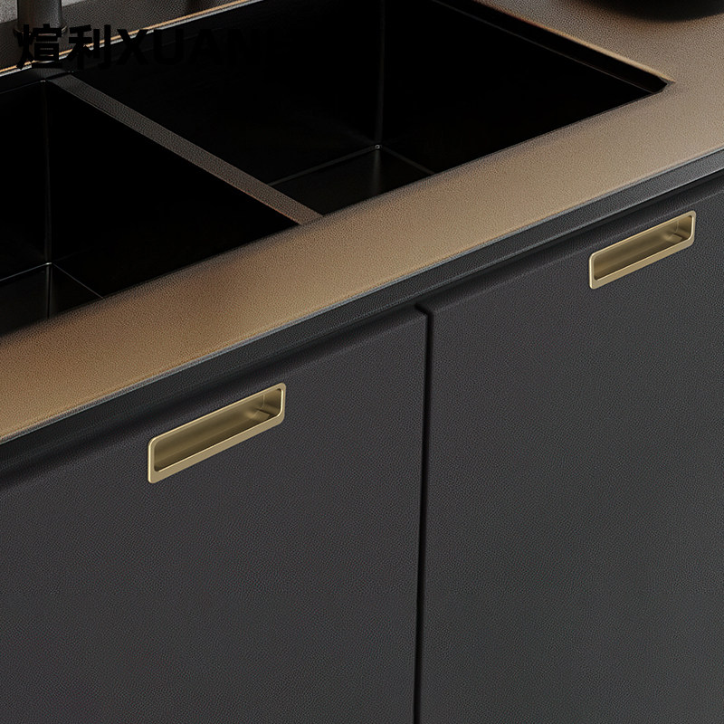 煊利抽屉嵌入式拉手隐形暗装暗扣凹槽把手橱柜衣柜门内嵌开槽拉手,基础建材,小拉手,淘宝优惠券,粉丝福利购,淘宝优惠卷
