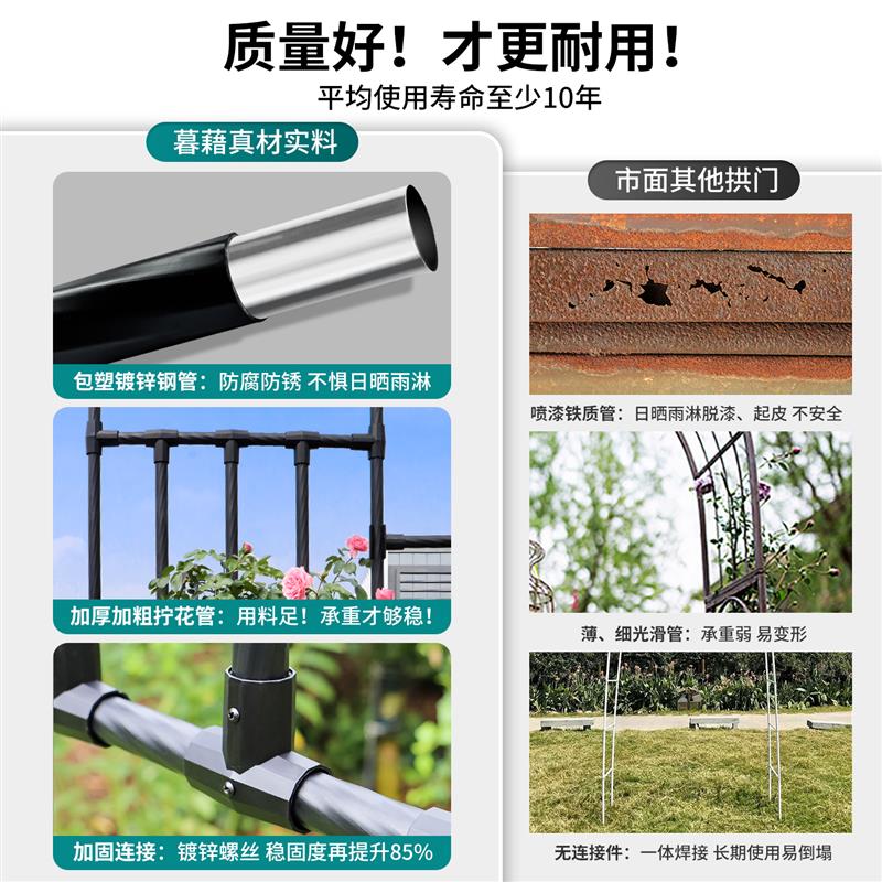 半边拱门花架月季爬藤架葡萄架子庭院户外爬藤支架阳台花园攀爬架