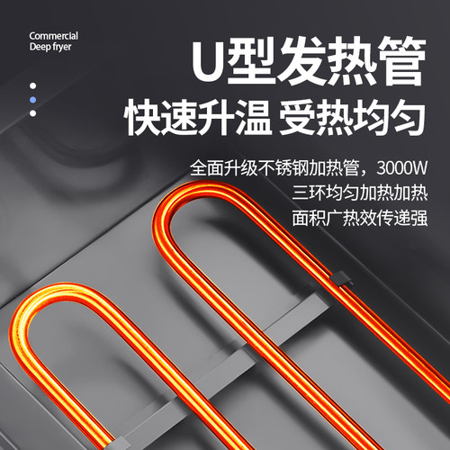 粤华12型25型大容量电热油炸锅商用不锈钢炸油条机器电炸炉炸薯条