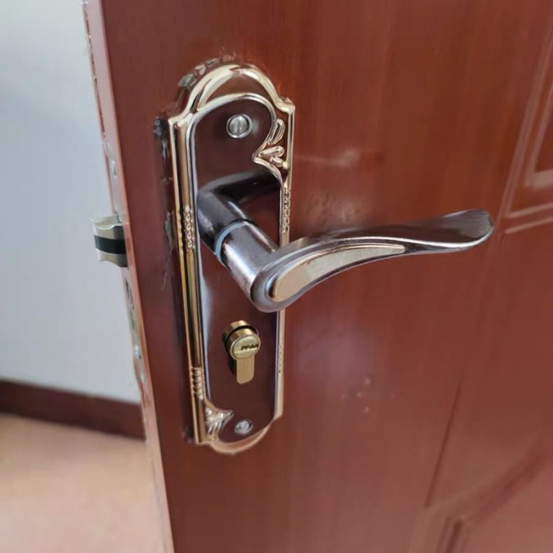 卧室执手换锁锁芯155孔小50门锁室内门锁钢木门锁实木家用通用型