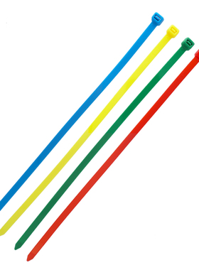 彩色绑带厂标5x300mm红色黄色蓝色绿色一次性尼龙扎带理线带包邮