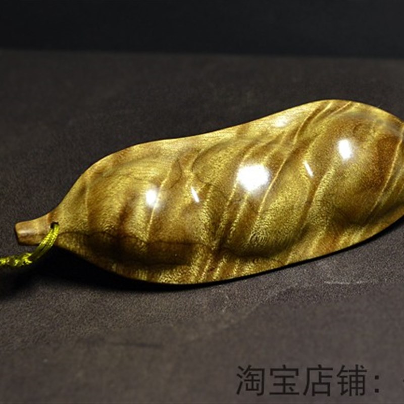 乌木阴沉木金丝楠木雕豆角平安豆福豆手把件项链挂件文玩手把玩件