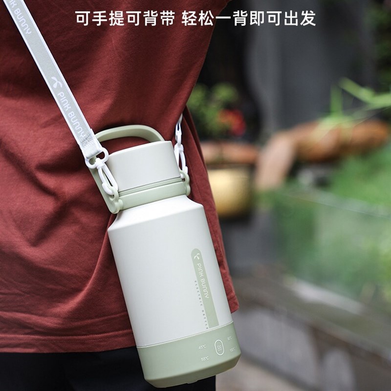 班尼兔便携烧水壶恒温烧水壶小型旅行加热烧水杯1L大容量不锈钢电