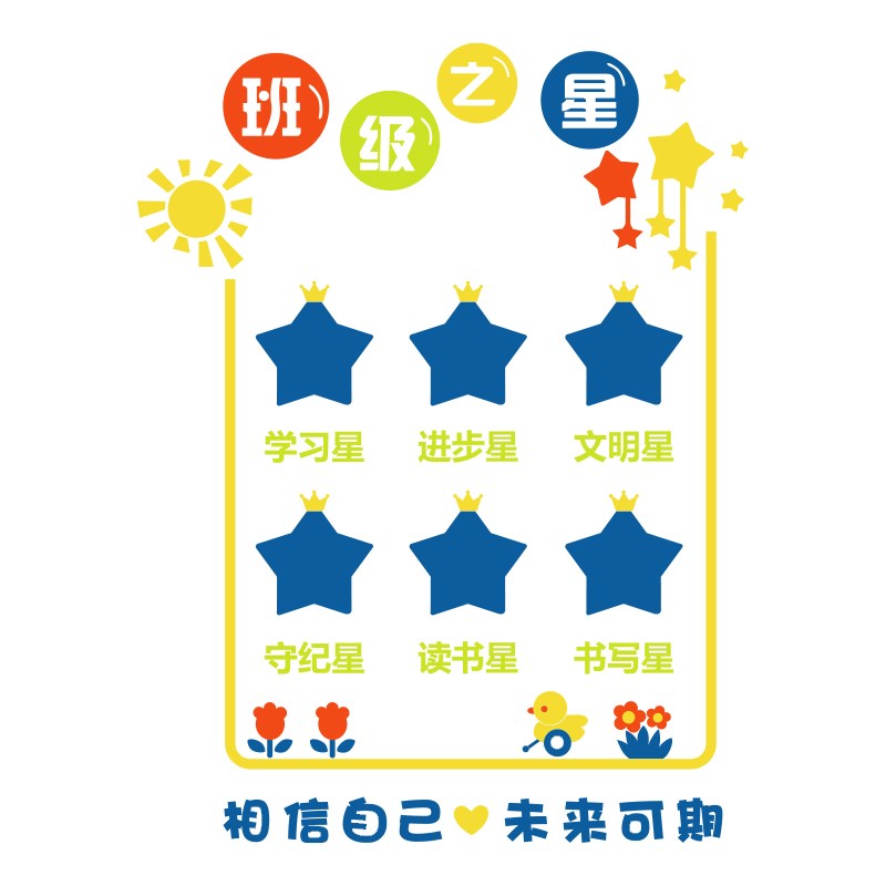 托管班级布置教室装饰品班级之星照片黑板报激励志文化墙面贴纸
