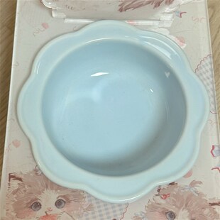 宠物碗陶瓷猫碗花朵碗吃粮小食盆小猫咪吃罐头喝水饮水碗实用餐具