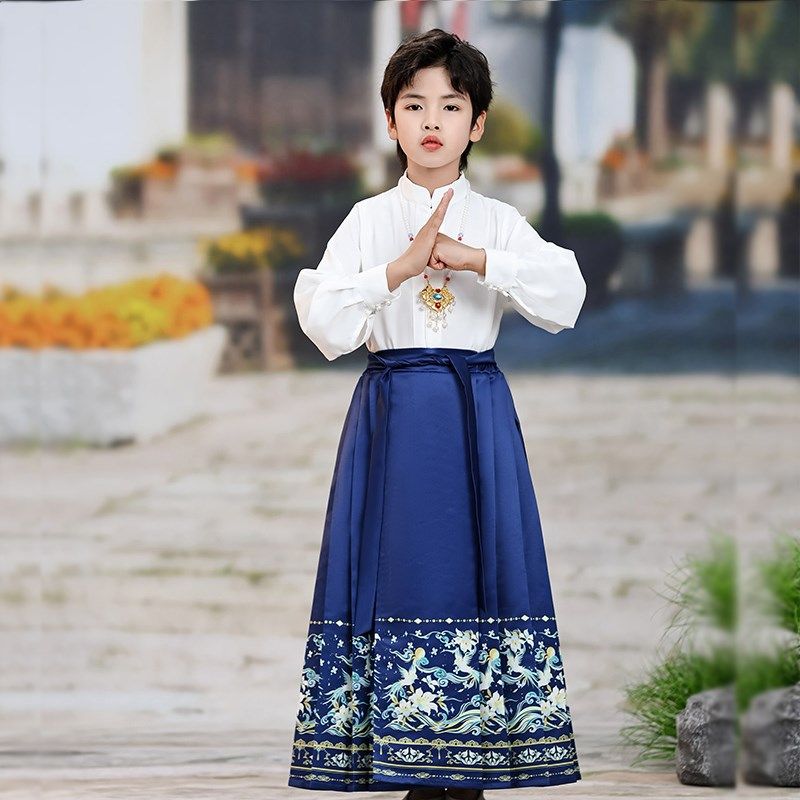 中秋男童马面裙套装演出服秋唐装古风小少爷古装男童汉服2024新款,童装/婴儿装/亲子装,汉服,淘宝优惠券,粉丝福利购,淘宝优惠卷