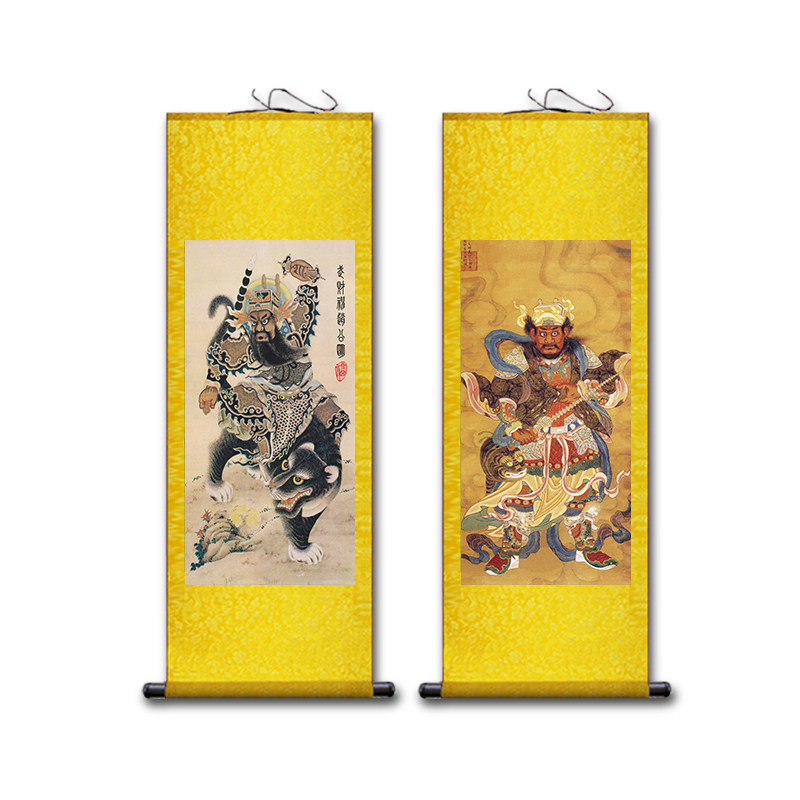 武财神黑虎赵公明法像挂画赵玄坛正财神挂画店铺招财画丝绸卷轴画,家居饰品,国画,淘宝优惠券,粉丝福利购,淘宝优惠卷