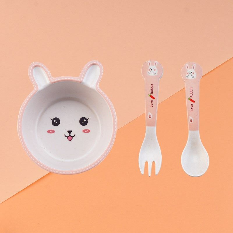 竹纤维卡通可爱宝宝辅食碗儿童分隔餐盘婴儿防摔卡通兔子餐具套装,婴童用品,儿童餐具,淘宝优惠券,粉丝福利购,淘宝优惠卷