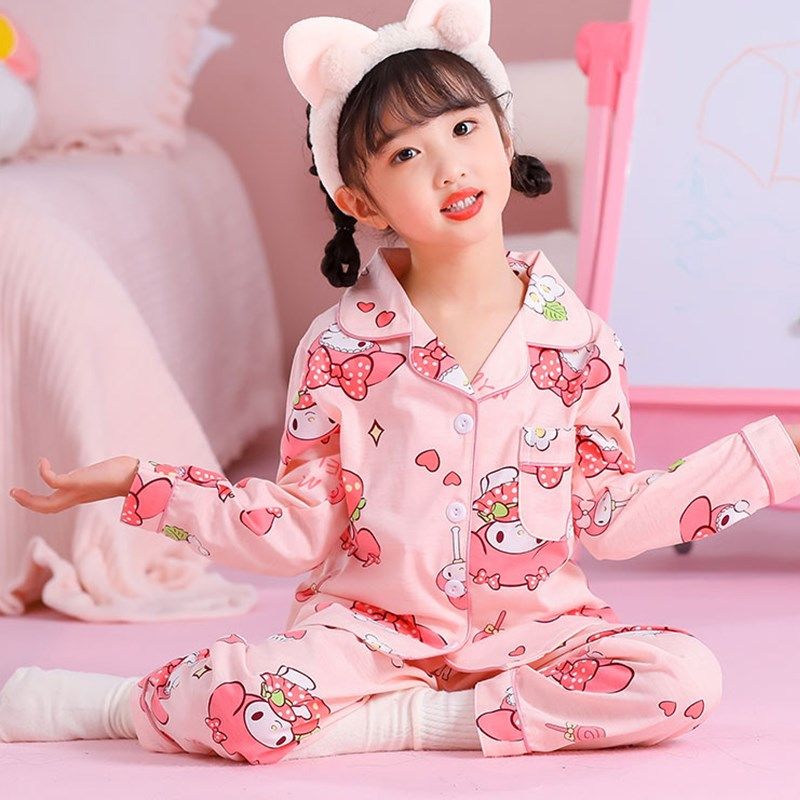 儿童睡衣女童春秋长袖纯棉可爱小孩卡通中大童亲子薄款居家服套装,童装/婴儿装/亲子装,家居服套装,淘宝优惠券,粉丝福利购,淘宝优惠卷