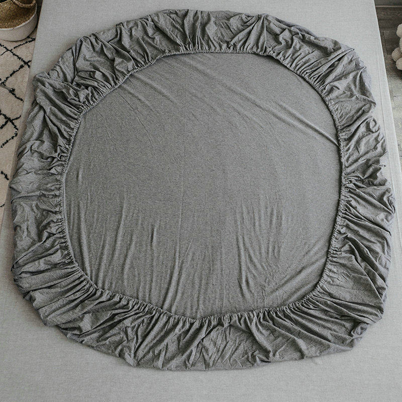 A类纯棉日式针织棉全棉天竺棉一圈床笠单件防滑尘床垫罩保护套子