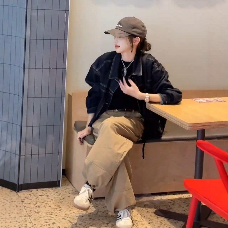 短款小个时尚牛仔外套女春装2025新款小个子超好看宽松休闲上衣