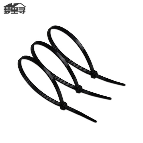 黑色固定塑料扎线带自锁式尼龙扎带3*200mm 400条/包 线束捆线带