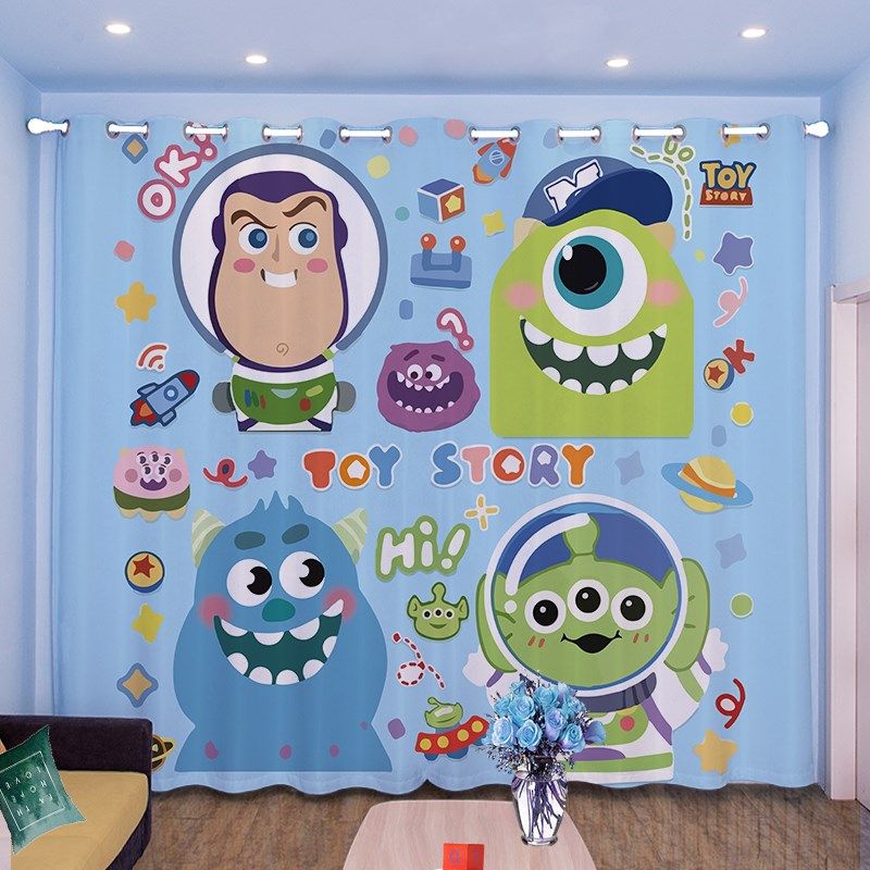 全遮光防晒隔热卡通玩具总动员窗帘儿童房卧室客厅落地飘窗免打孔,居家布艺,定制窗帘,淘宝优惠券,粉丝福利购,淘宝优惠卷