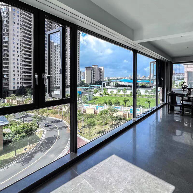 杭州宁波嘉兴断桥铝门窗纱窗一体封阳台铝合金玻璃窗户定制落地窗