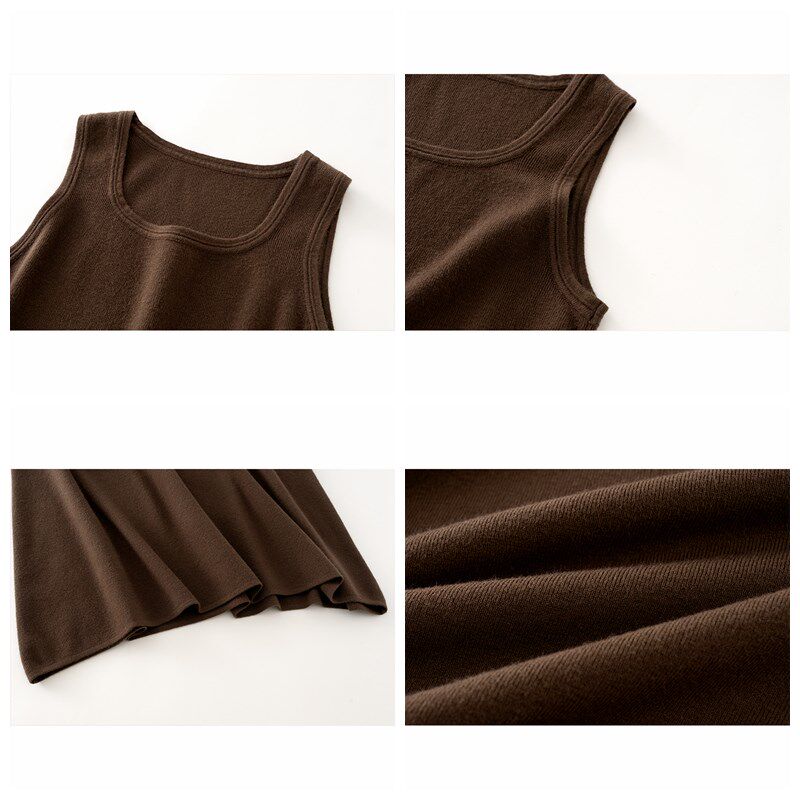 针织背心连衣裙女秋冬新款宽松显瘦中长款过膝无袖内搭毛衣打底裙