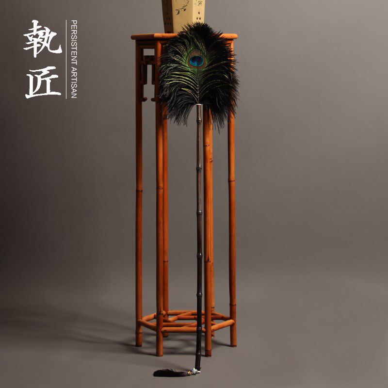 加长孔雀毛驼鸟毛除尘掸子扫灰家用静电鸡毛掸子掸灰神器真羽手工