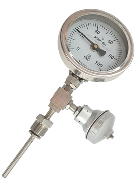 一体化远传双金属温度计 WSSP-481 pt100热电阻 0-100150 m27*2