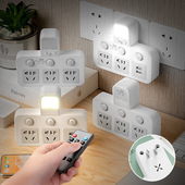 两脚转三脚带开关转换插座USB充电小夜灯二孔转三孔2插3插转接头