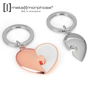 比利时拼图爱心合金钥匙扣挂件情侣时尚生日爱人情人一对定制礼物