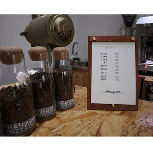 立式菜单夹实木桌面展示牌咖啡馆茶餐厅台签点单立牌吧台展示夹