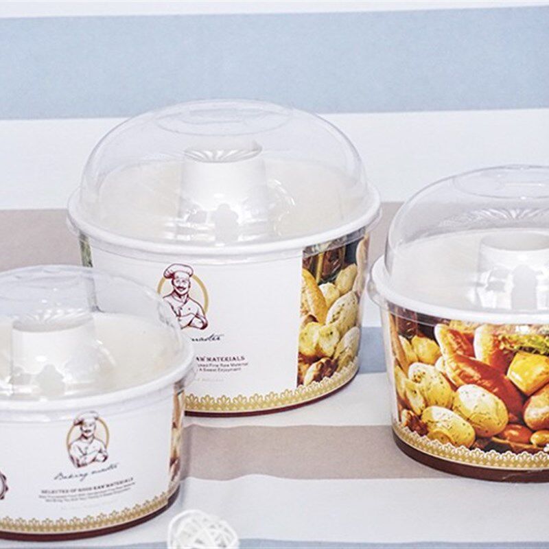 新品戚风中空蛋糕纸膜火锅碗烟囱蛋糕模蛋纸杯带盖卷边纸杯包邮