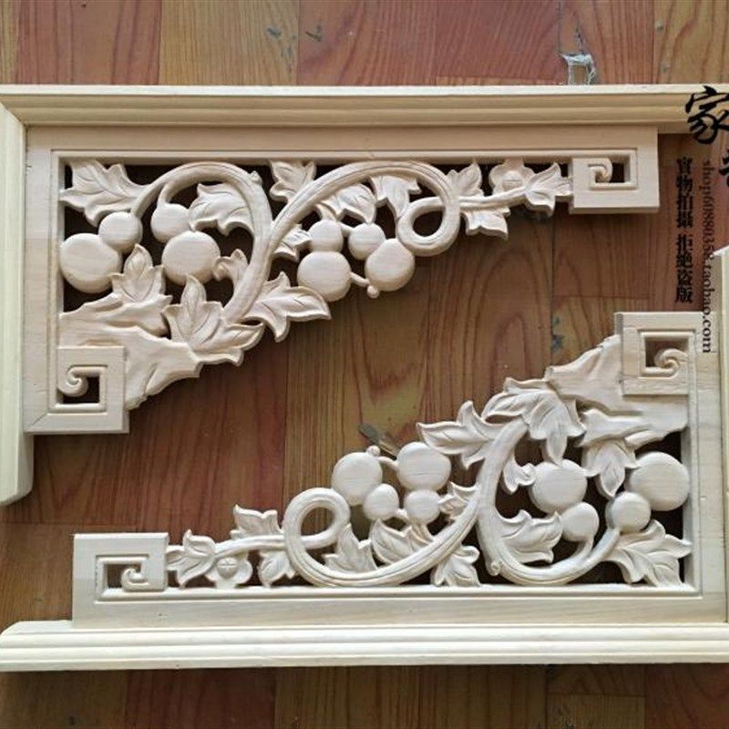东阳木雕实木仿古门窗隔断吊顶背景墙梁托垭口装饰葫芦雕花角花,家居饰品,木雕,淘宝优惠券,粉丝福利购,淘宝优惠卷