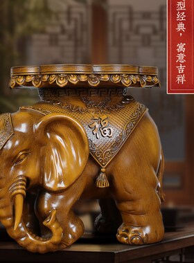招财大象凳子入户客厅电视柜旁家居装饰进门换鞋落地摆件乔迁礼物