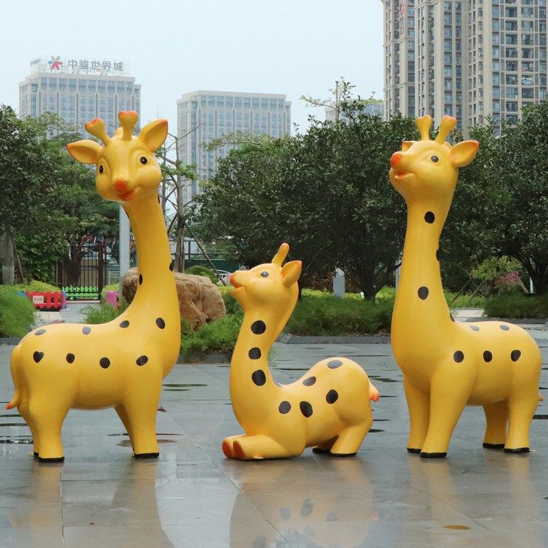 户外卡通长颈鹿大摆件幼儿园公园地产落地雕塑景区玻璃钢动物装饰,家居饰品,户外/庭院摆件,淘宝优惠券,粉丝福利购,淘宝优惠卷