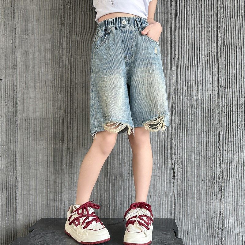 女童夏装牛仔短裤2024新款女大童洋气时髦五分裤儿童夏季休闲裤子,童装/婴儿装/亲子装,裤子,淘宝优惠券,粉丝福利购,淘宝优惠卷