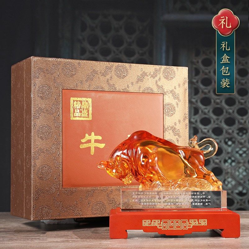 华尔街牛摆件老板办公室桌面招财旺市牛装饰公司乔迁开业定制礼品