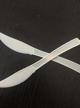 1000只一次性塑料黄色大刀蛋糕刀切割鸭血豆腐刀面包甜点甜品刮刀