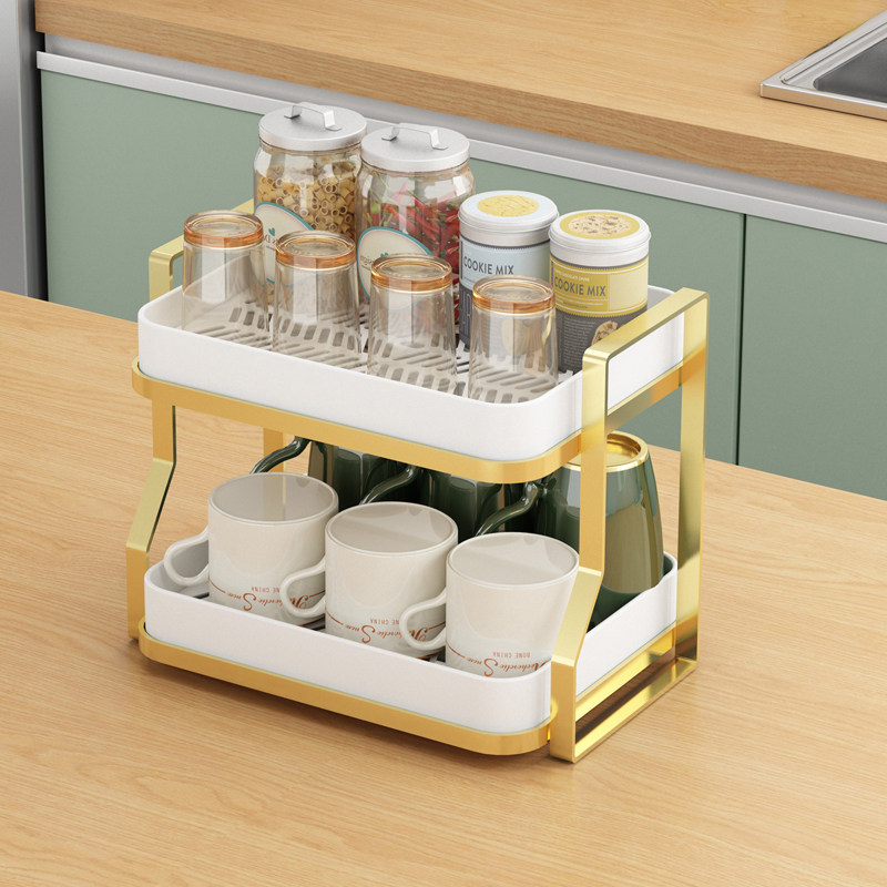 家用桌面放水杯架子杯子收纳置物架杯架客厅玻璃茶杯双层沥水托盘,家庭/个人清洁工具,杯架,淘宝优惠券,粉丝福利购,淘宝优惠卷