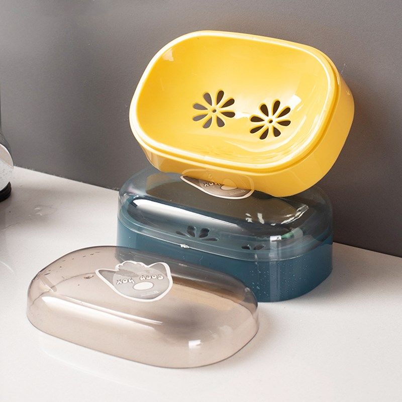 肥皂盒带盖沥水便携式学生宿舍卫生间皂托家用浴室洗漱台香皂盒子,家庭/个人清洁工具,皂盒,淘宝优惠券,粉丝福利购,淘宝优惠卷