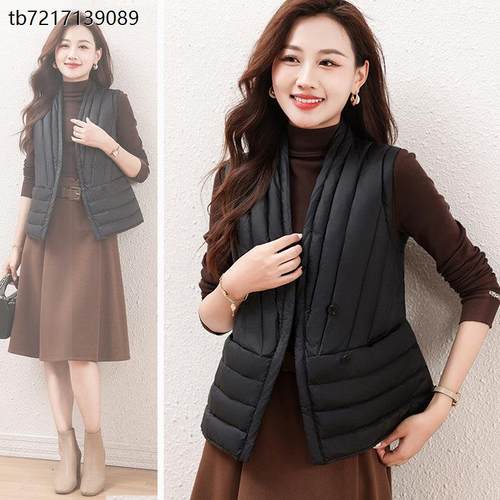 排骨羽绒服马甲女冬季女