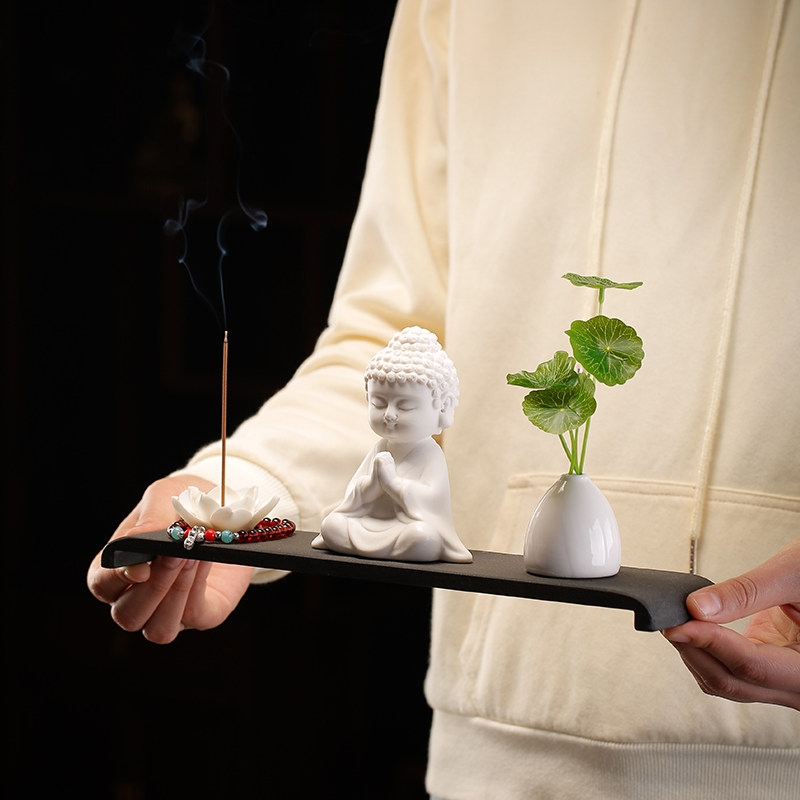 中式禅意白瓷如来佛像摆件创意茶宠线香插家居客厅桌面茶室装饰品,家居饰品,装饰摆件,淘宝优惠券,粉丝福利购,淘宝优惠卷