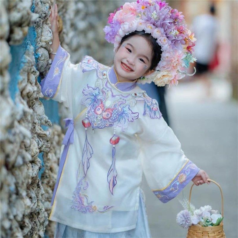 汉服女童复古风儿童宝宝周岁礼服唐制大袖衫仙女套装云肩紫色明代,童装/婴儿装/亲子装,汉服,淘宝优惠券,粉丝福利购,淘宝优惠卷