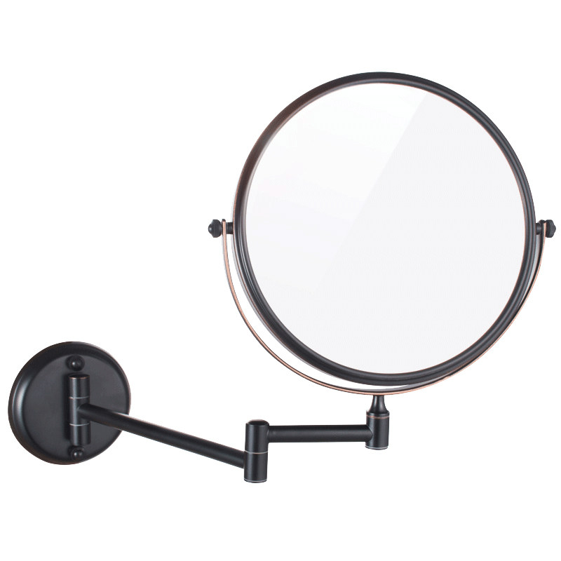 浴室化妆镜折叠厕所可伸缩壁挂双面卫生间贴墙挂墙式小镜子免打孔