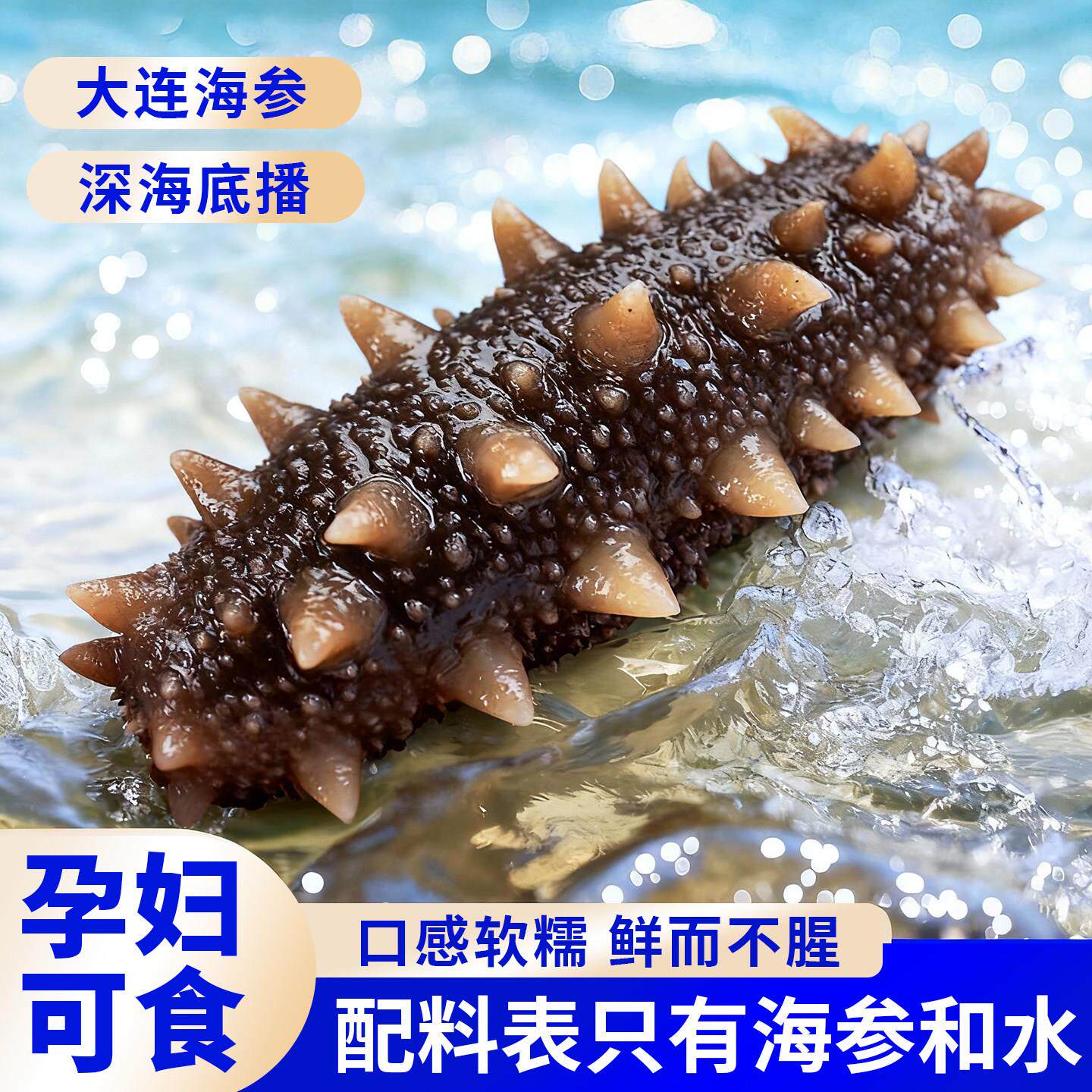 即食海参大连刺参深海底播辽刺参新鲜冷冻鲍鱼海鲜独立包装一斤