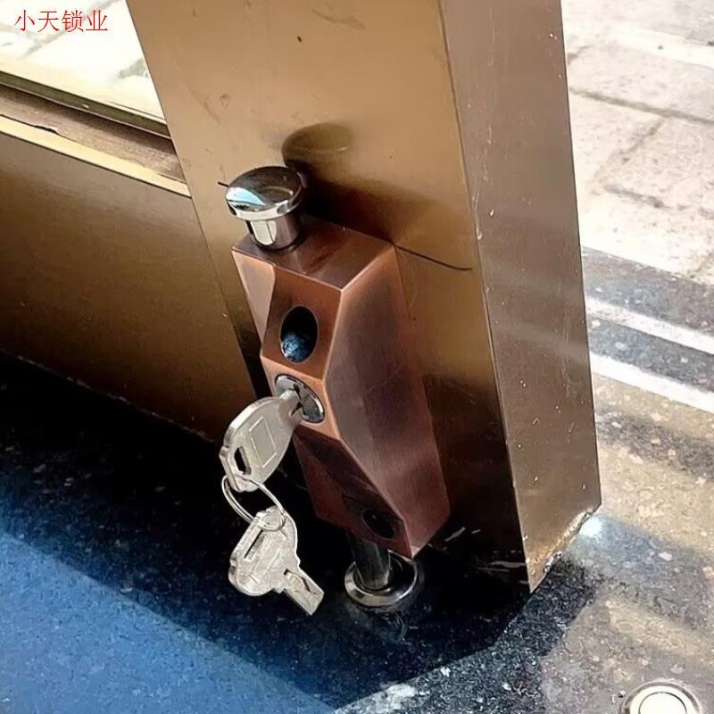 旋转门地插车位锁铝合金门弹簧落有框木门明装玻璃门锁地插锁地插图片