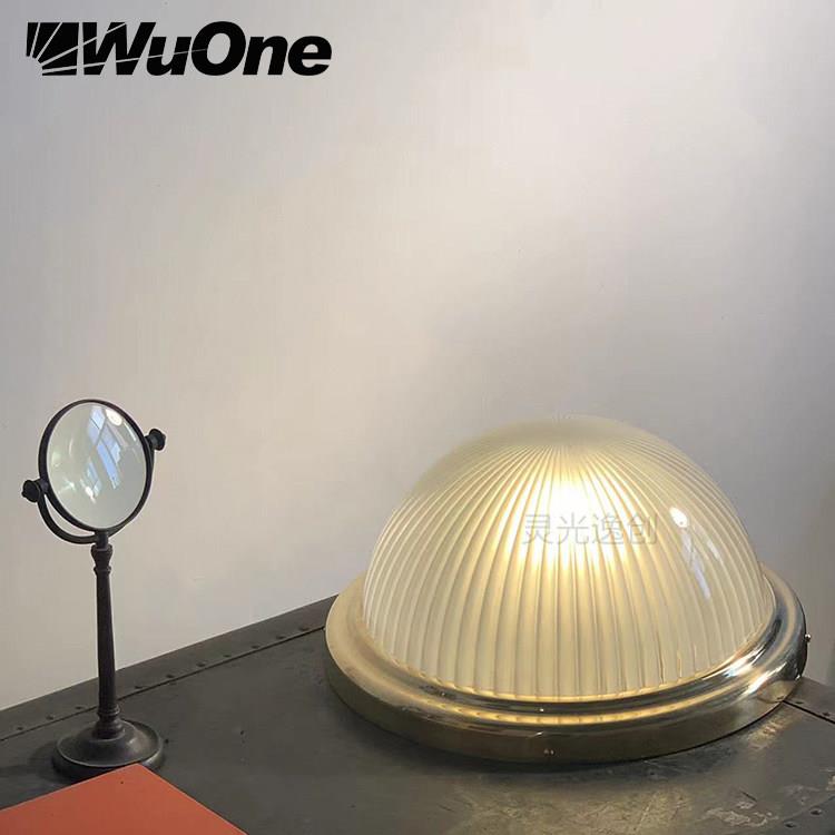 中古wuone灵光逸创 厨卫阳台过道吸顶灯过道灯复古工业风铜材玻璃