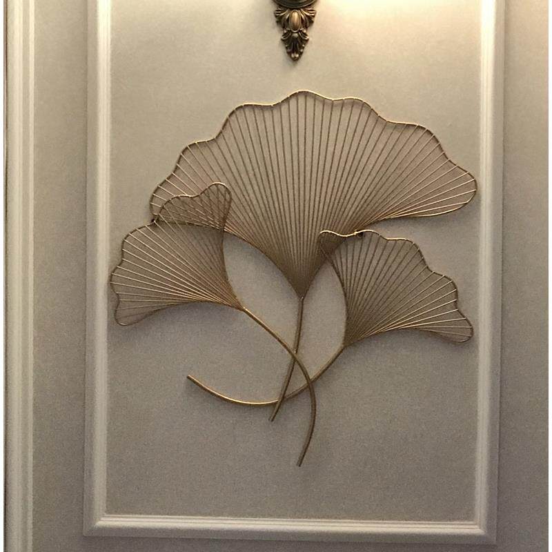 墙面装饰壁饰创意立体银杏铁艺壁挂新中式客厅沙发背景墙金属墙饰