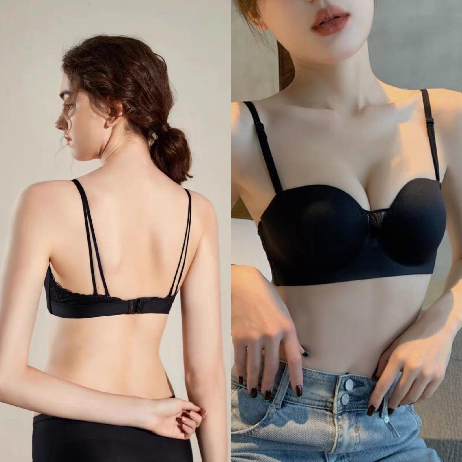 两排扣文胸小胸加厚聚拢上托调整型无钢圈内衣女半杯光面无痕舒适