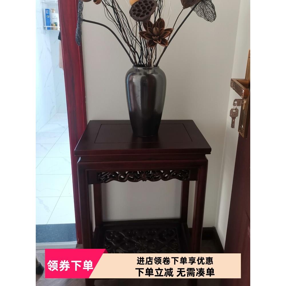 实木盆景架鱼缸架吸水石置物架客厅榆木中式摆件架奇石桌简约现代