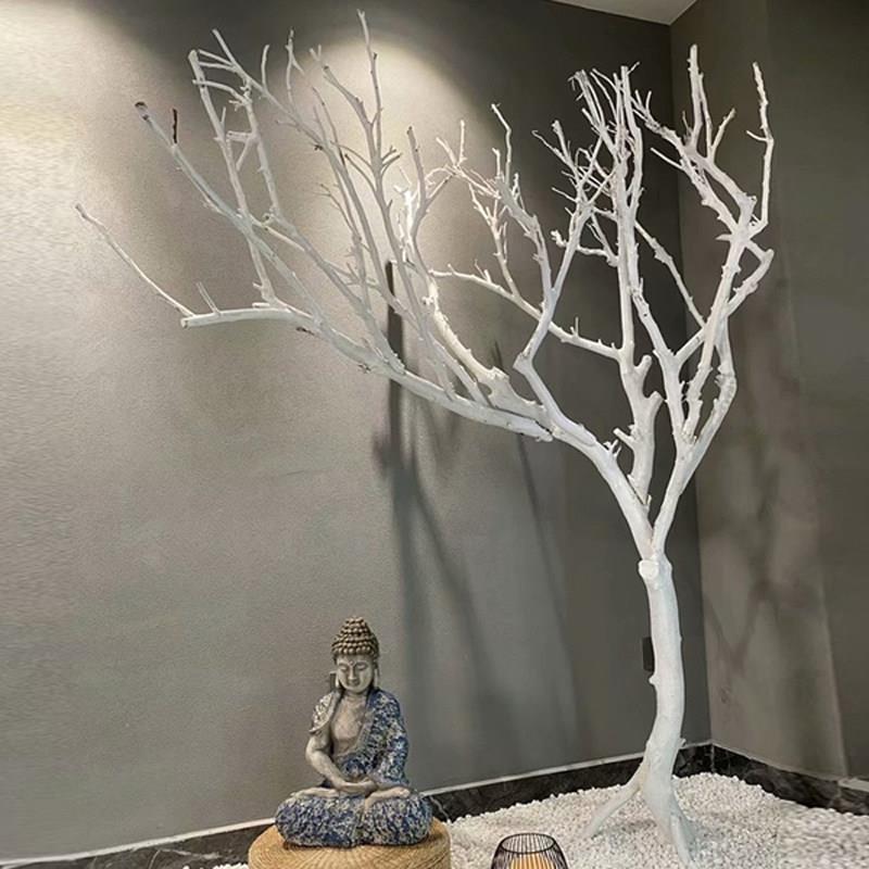 新中式彷真树枝树干装饰假树枝白色枯树造型树道具树装饰树许愿树