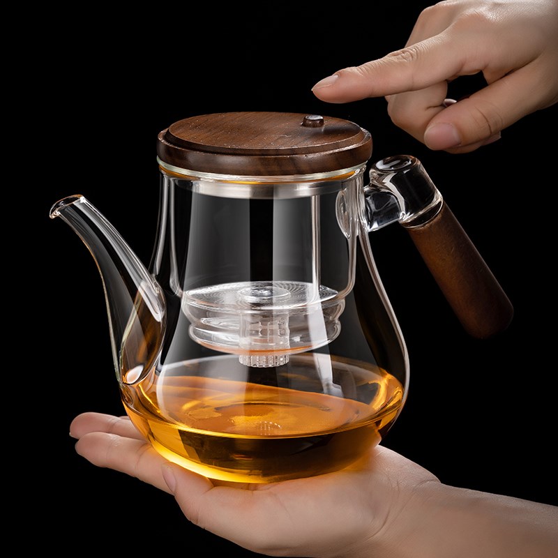 耐热泡茶壶飘逸杯全玻璃内胆2026新款磁吸式一键茶水分离杯冲茶器