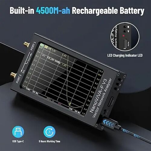 Nano VNA-F V3 6G网络分析仪便携矢量网络分析仪1MHz-6GHz微波VHF