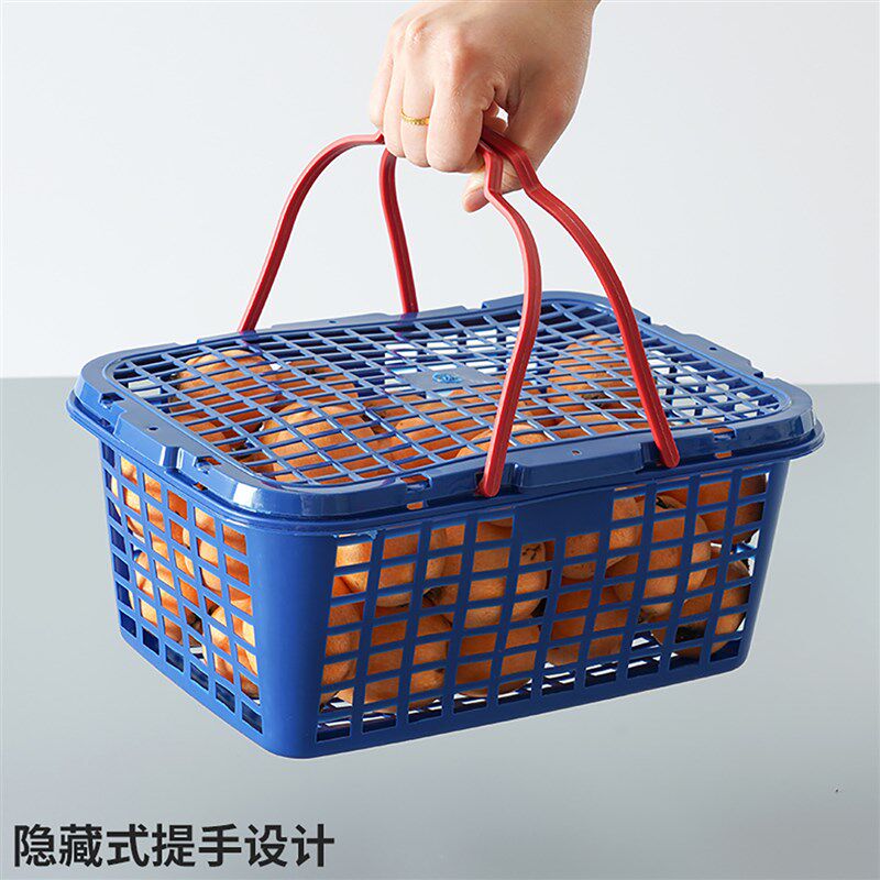 厂家一手长方形手提草莓小篮蜜桔樱桃桑果水果塑料框杨梅采摘篮子