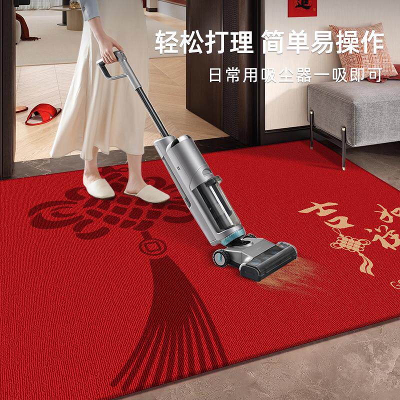 入门脚垫进门新中式红色门口脚垫门厅喜庆新款家用玄关防滑地毯